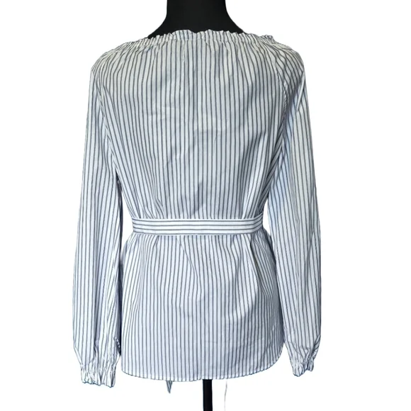 Rag & Bone NEW Sierra Off-Shoulder Striped Top Large NWOT Blue White Bohochic - Picture 3 of 8